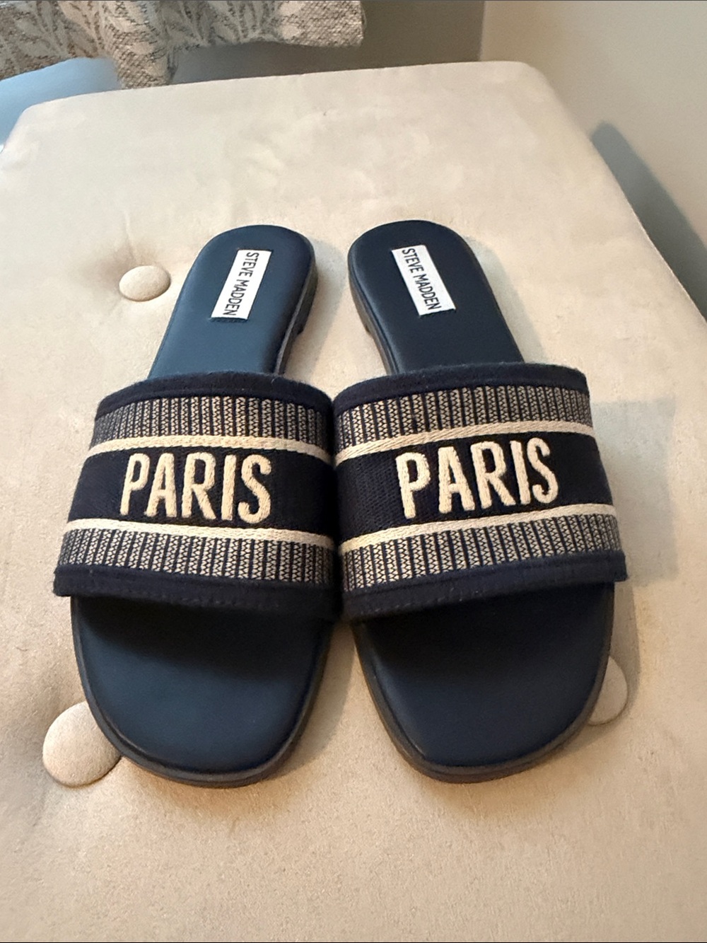 Steve Madden Knox Navy Slide Sandals